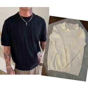 Men's Dazy knitted ribbed shirts bundle of 2 size small